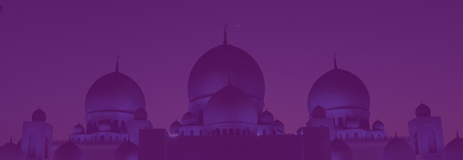 Mosque with a purple overlay