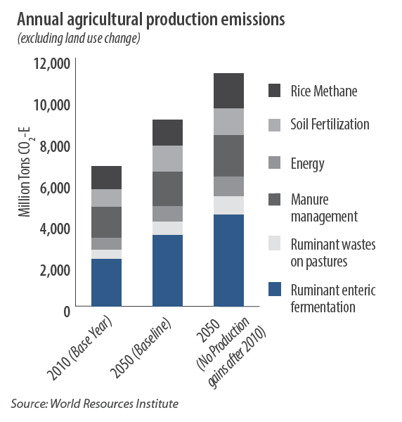 Annual agricultural production emissions
